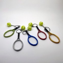 Llavero raqueta colores variados y pelota tenis